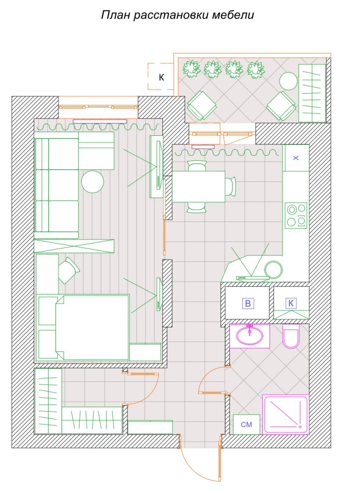 Обложка проекта: "Утренний туман" - проект 1 комн. квартиры в UP-квартале "Сколковский"