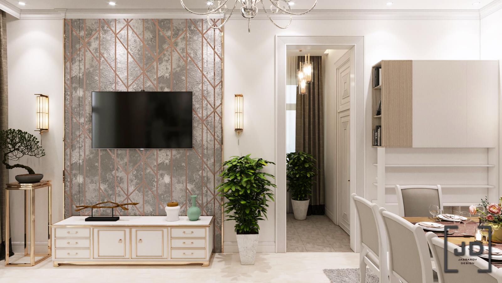 Дизайн проект гостиной в частном доме