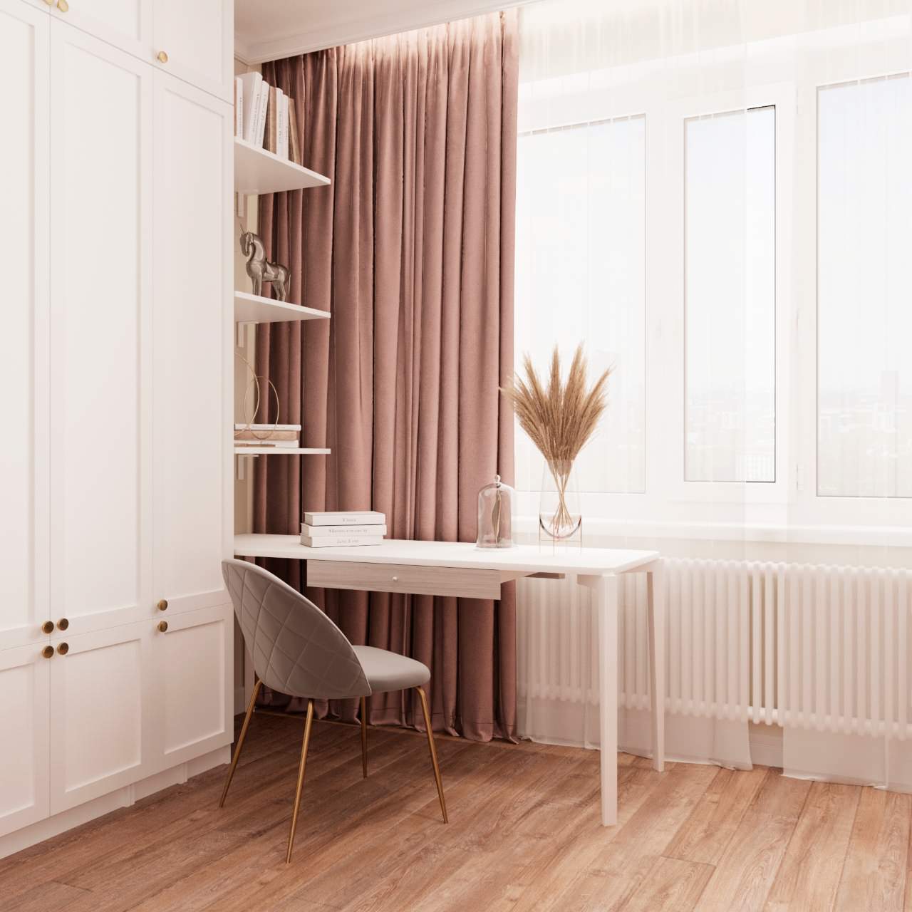 Дизайн проект детской для девочки ул. Сосинская г. Москва