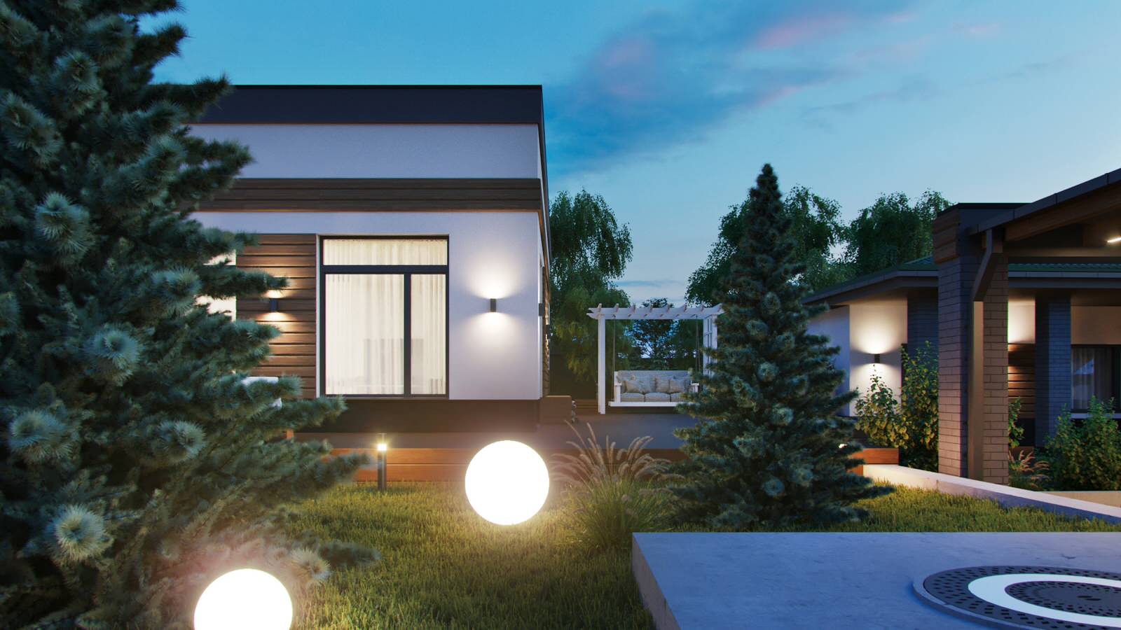 Одноэтажный загородный дом