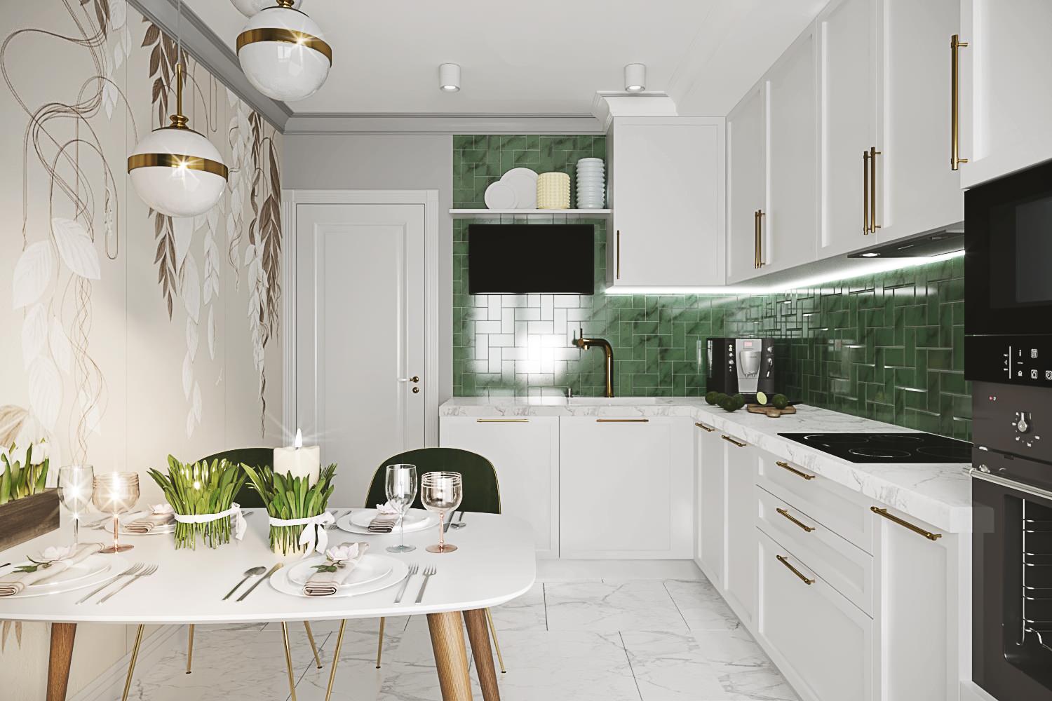 Кухня "Золото и изумруд"