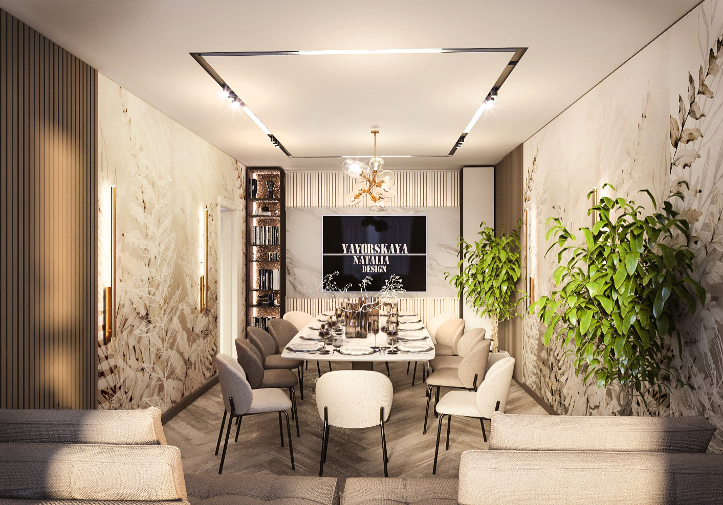 Гостиная 20 м² для очень гостеприимной семьи. Коллекция Selva-2019