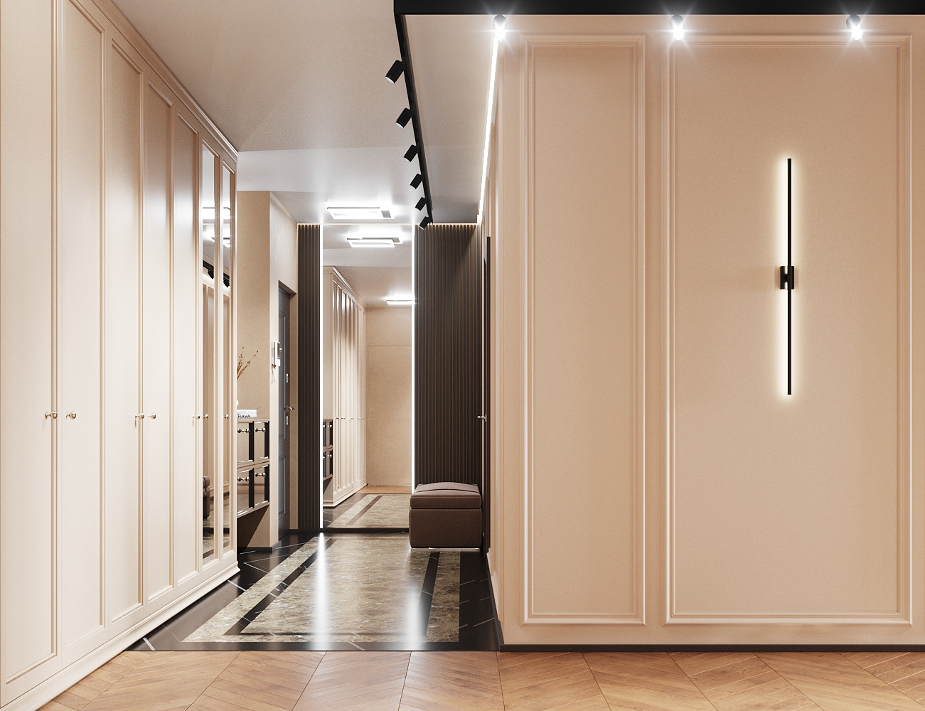 Дизайн прихожей в классическом стиле