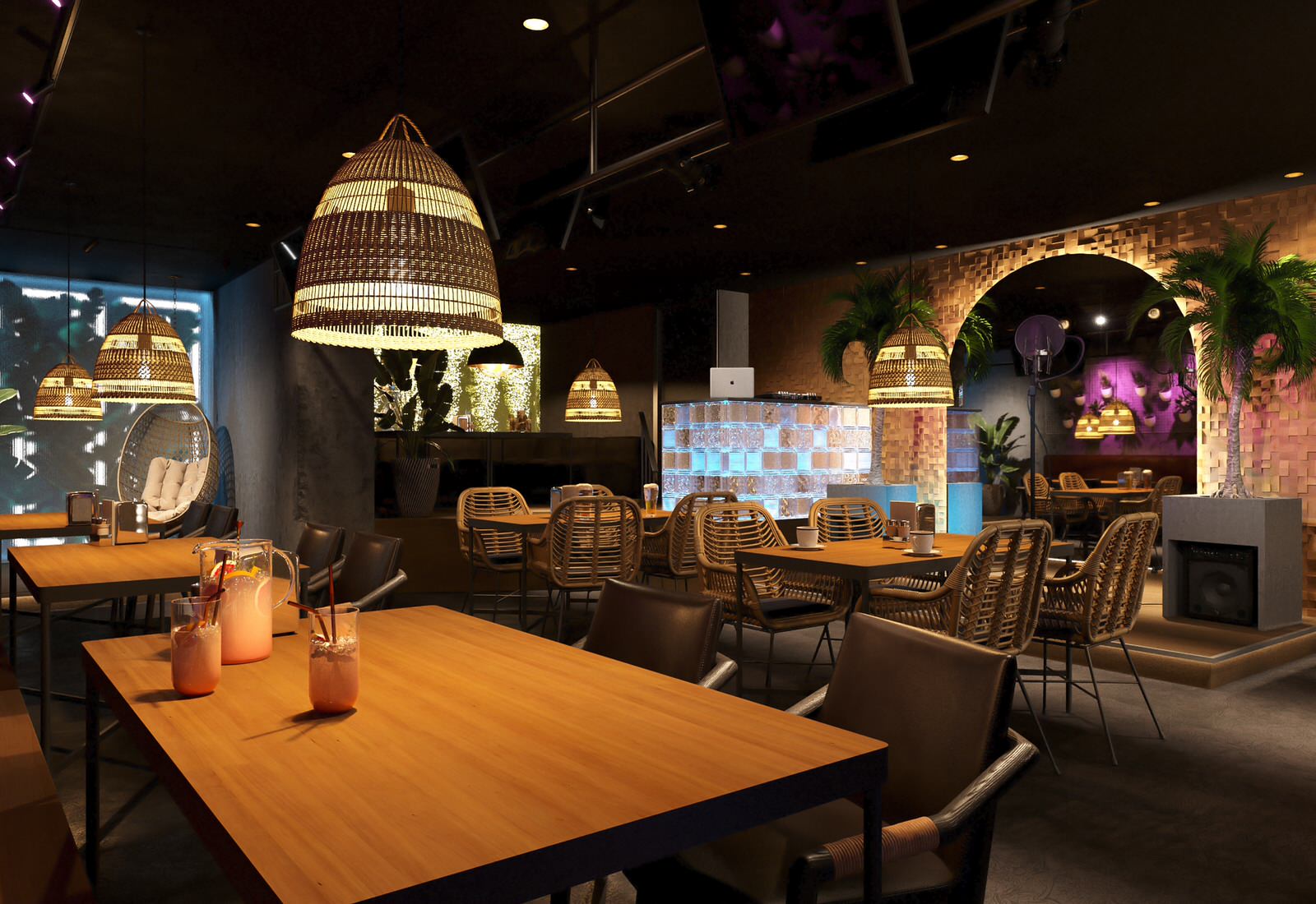 Обложка проекта: Дизайн-интерьера и визуализация караоке-бара "LAGUNA"