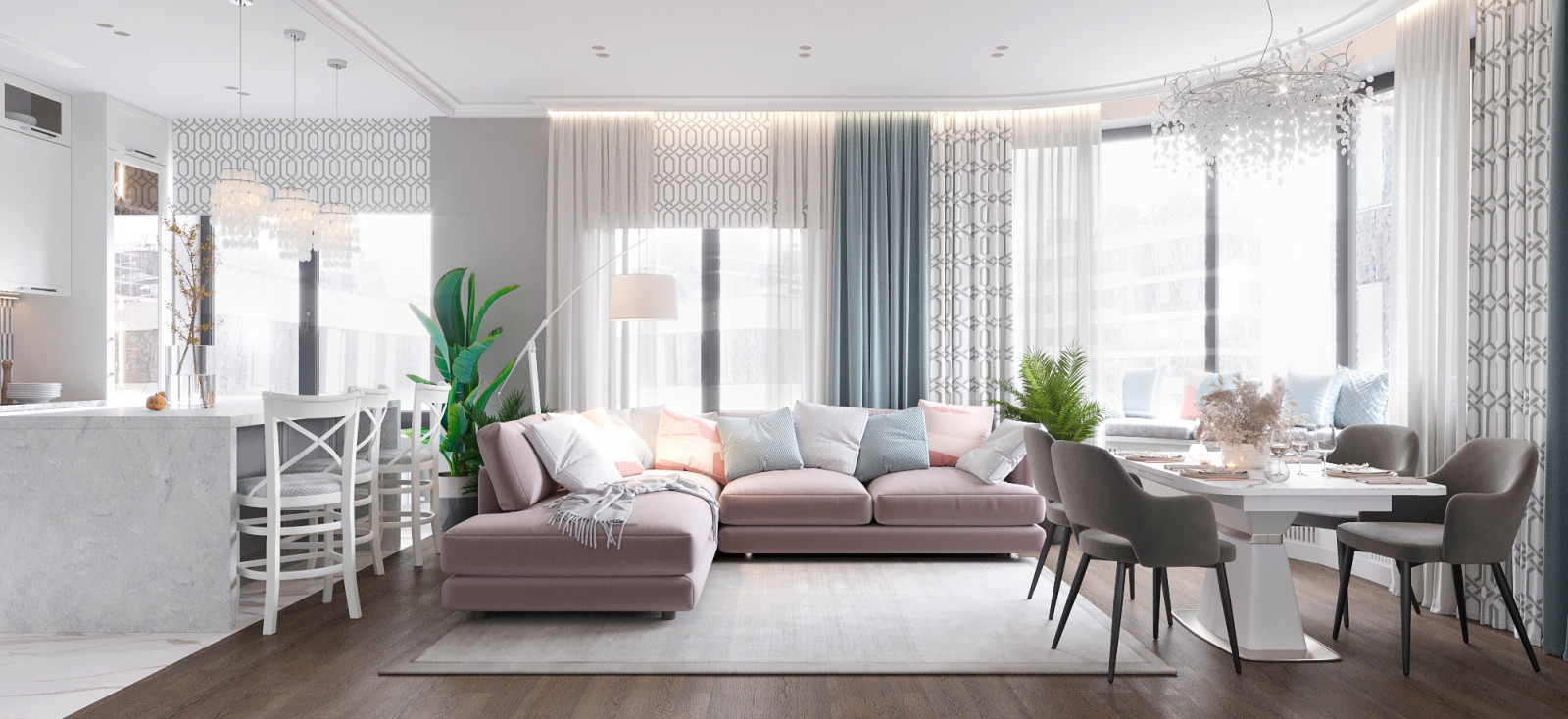 Дизайн четырёхкомнатной квартиры 116 кв.м в ЖК Символ