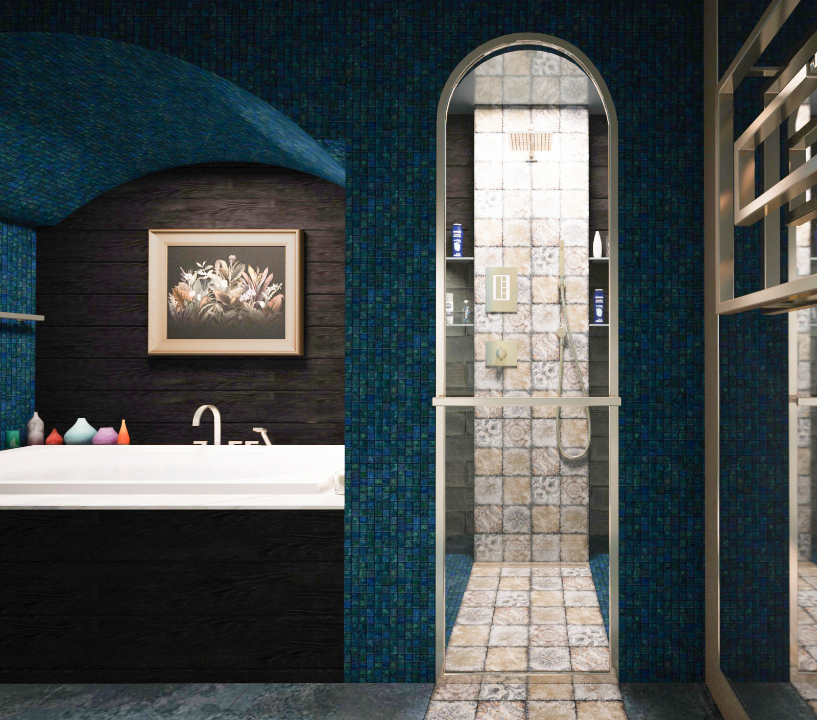 Ванная комната в доме с печью