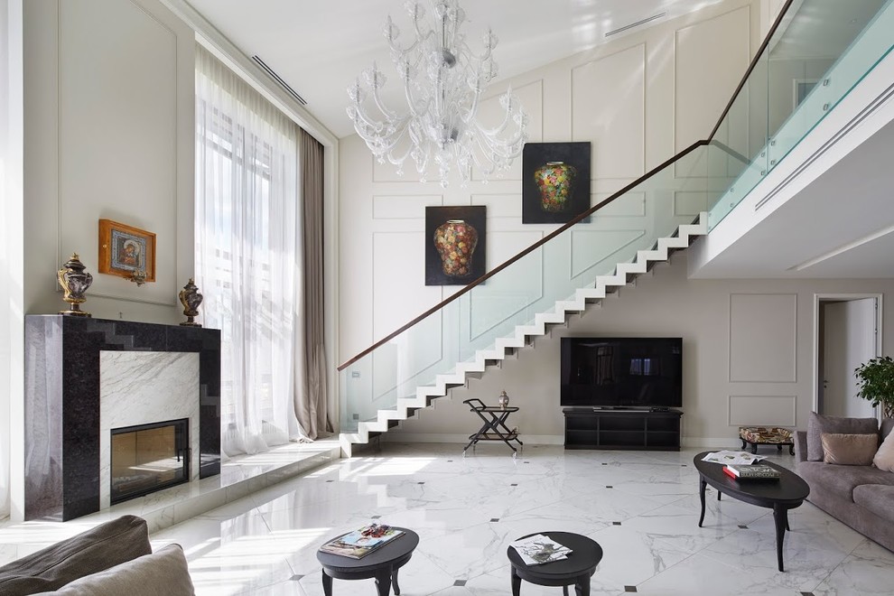 Houzz тур: Классический интерьер с двухсветной гостиной