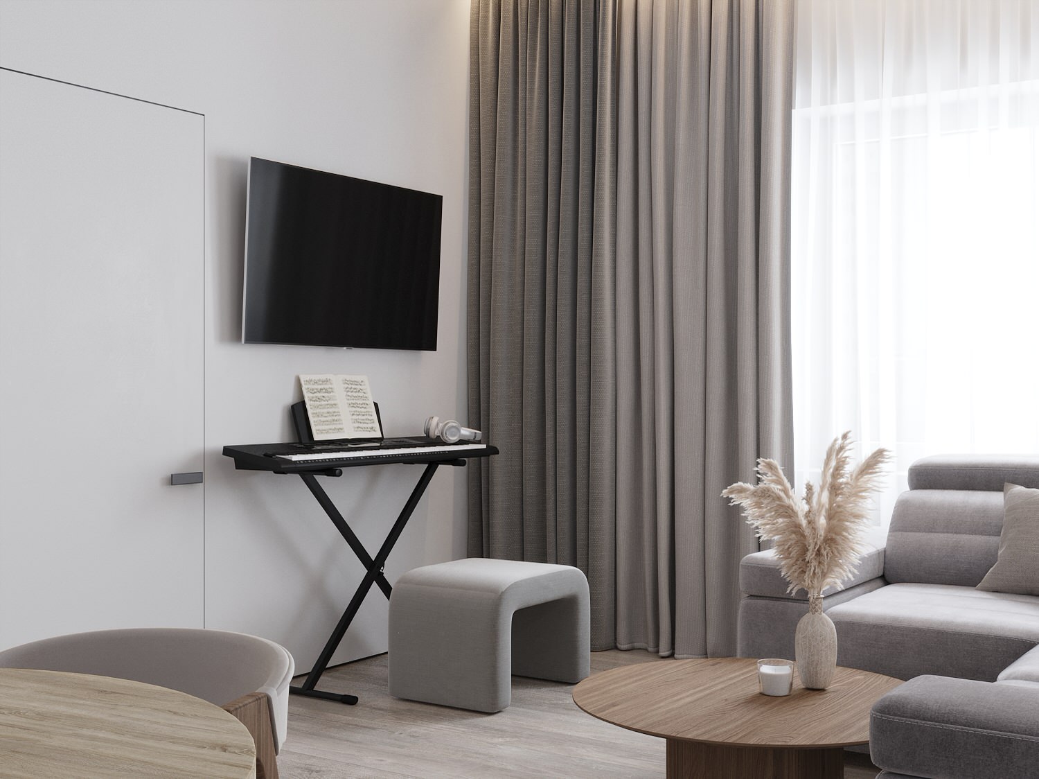 Обложка проекта: Трёхкомнатная квартира в монохромных тонах