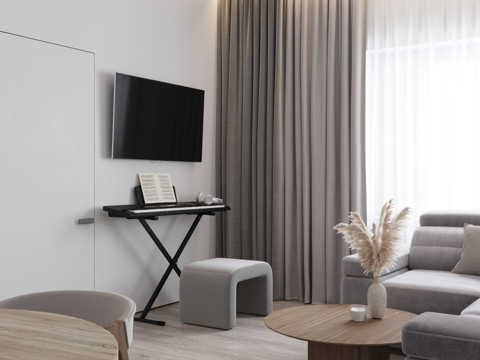 Обложка проекта: Трёхкомнатная квартира в монохромных тонах