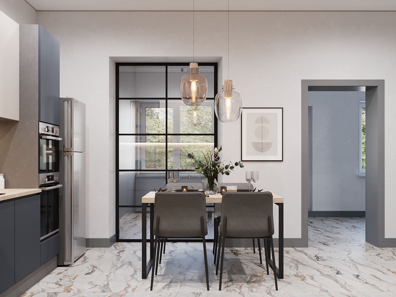 Обложка проекта: Кухня в московском таунхаусе