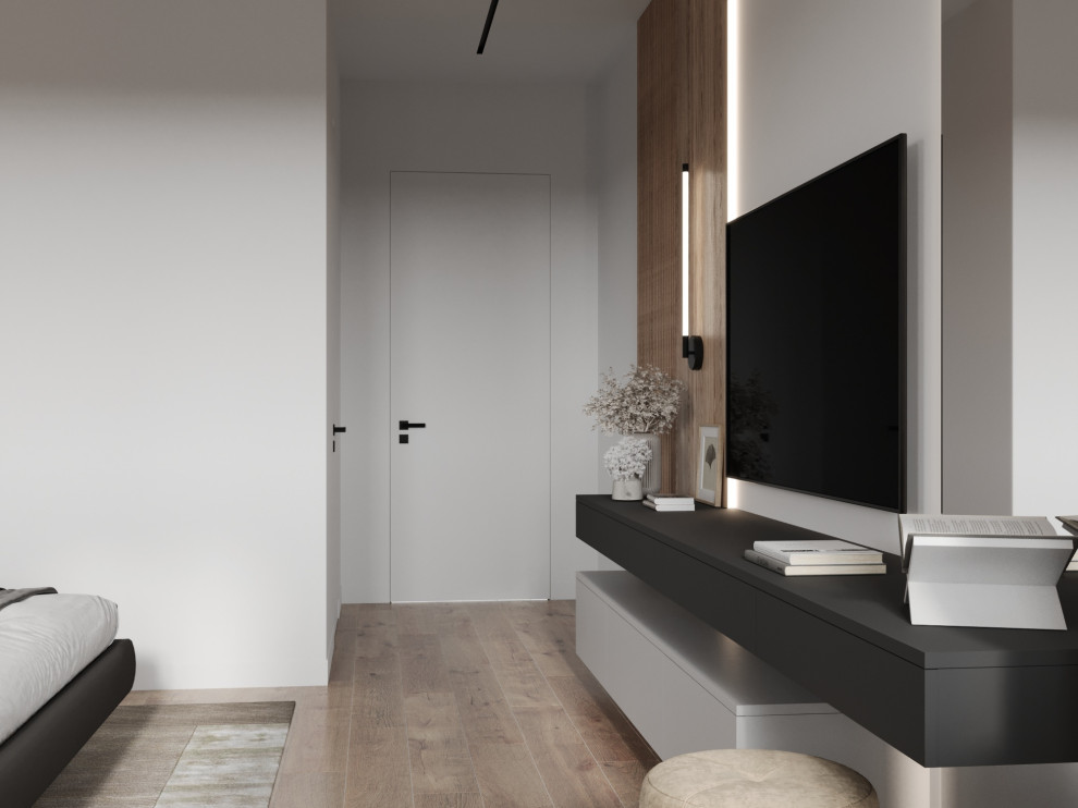 Дизайн спальни, с парящей кроватью