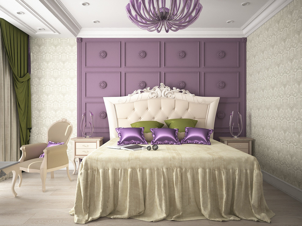 Обложка проекта: Спальня в оттенках фиолетового