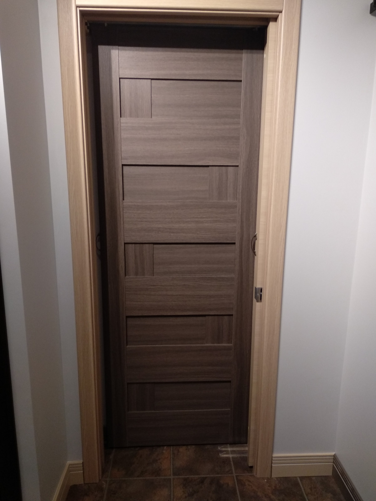 Interior door "DOMINO'', gray, with. glasses, 30"x 80"