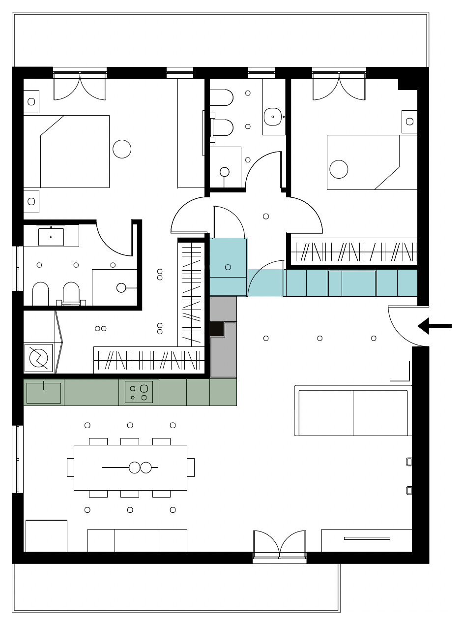В закладки: 3 проекта со встроенными шкафами «во всю стену»