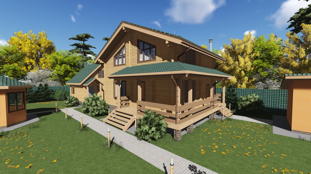 Обложка проекта: Дом из профилированного бруса 180x142. Общая площадь дома - 170 кв.м