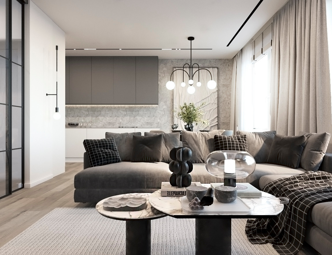 Интерьер в черно-белом цвете