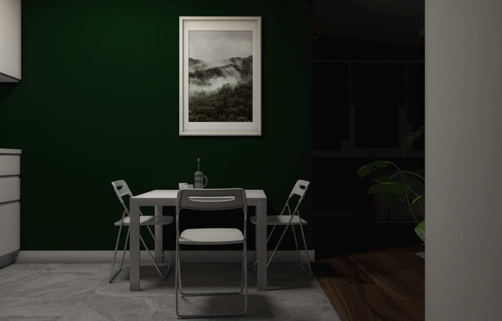 Обложка проекта: Визуализация интерьера. Green flat