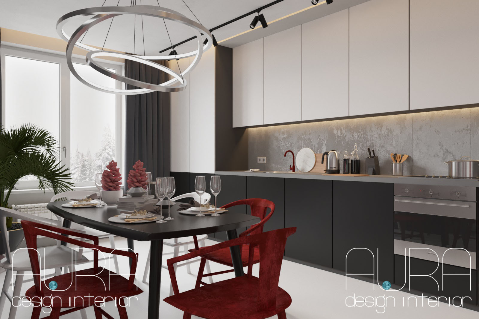 Дизайн гостиной и кухни