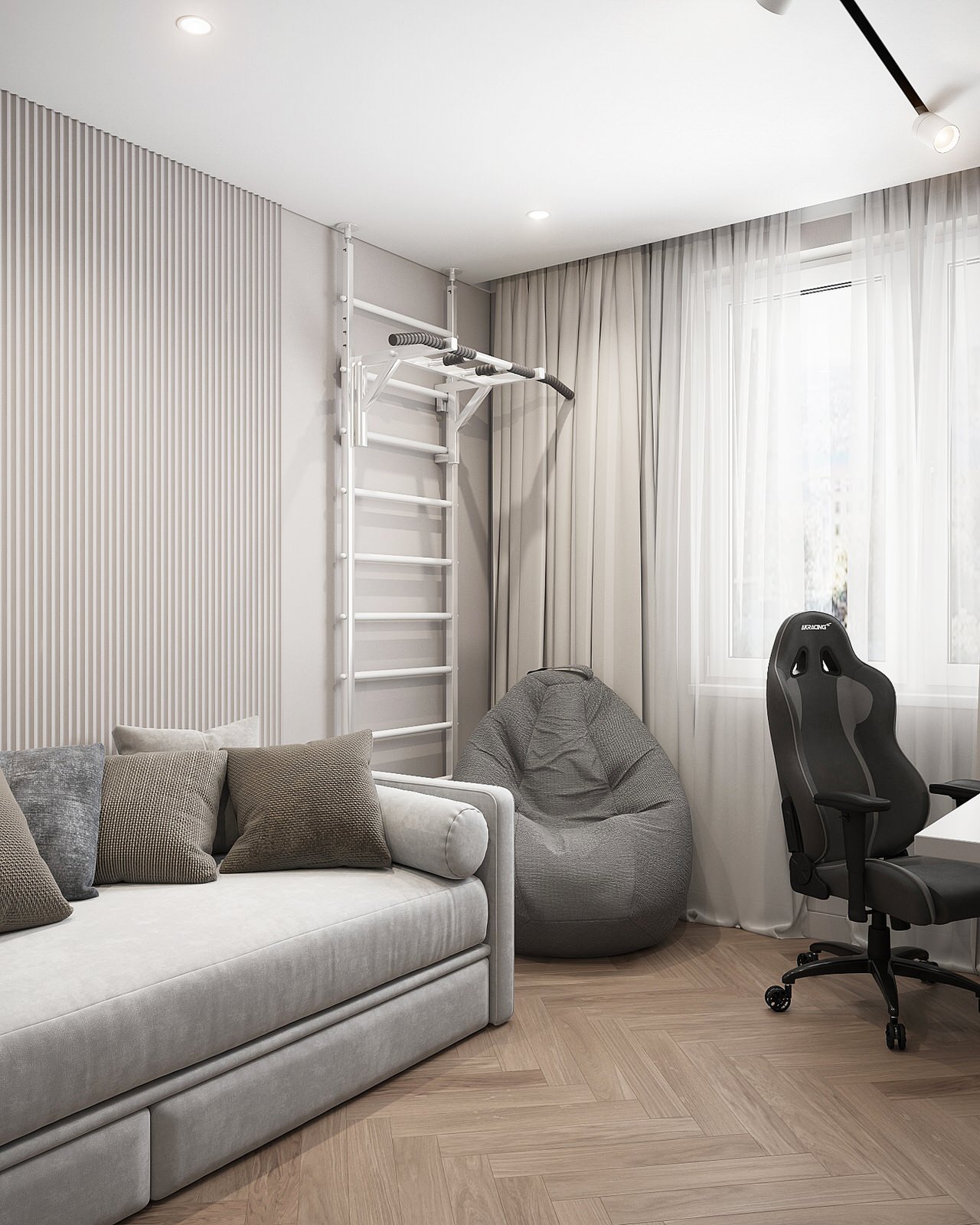 Современный светлый интерьер квартиры