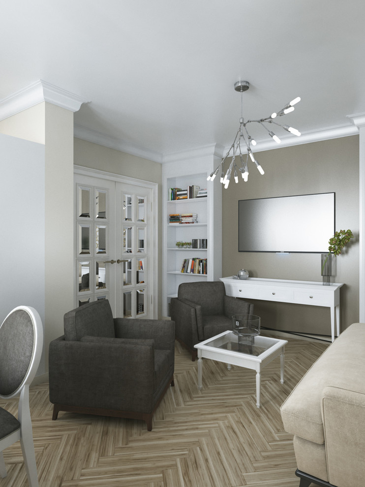 Трехкомнатная квартира в стиле неоклассика, 55 м²