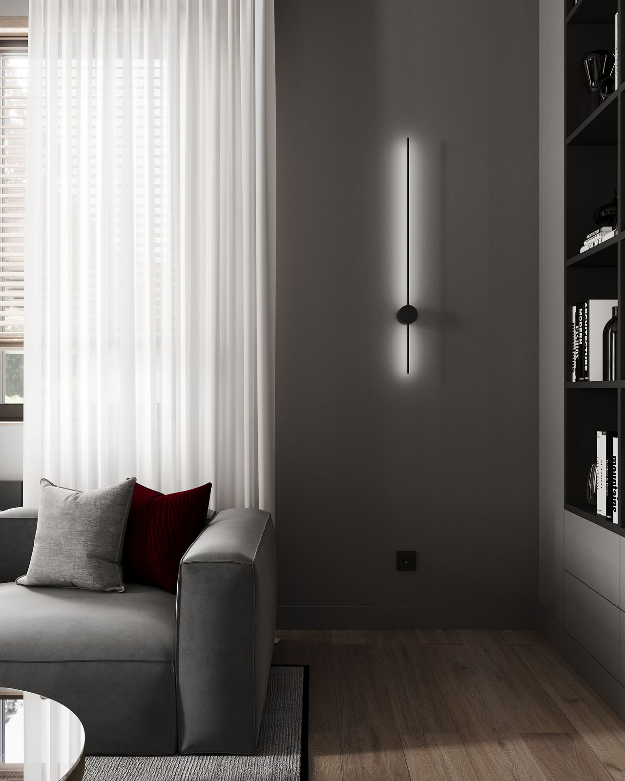 Стильный дом с красными акцентами