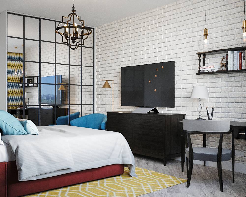 Женственный лофт в ЖК Триколор (визуализация)