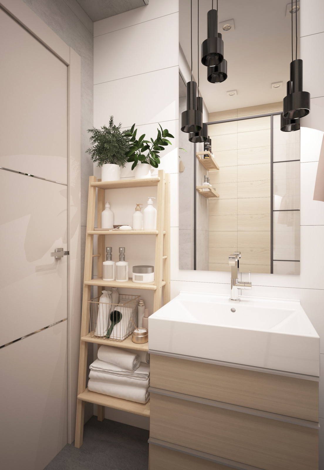 Интерьер санузла с душевой