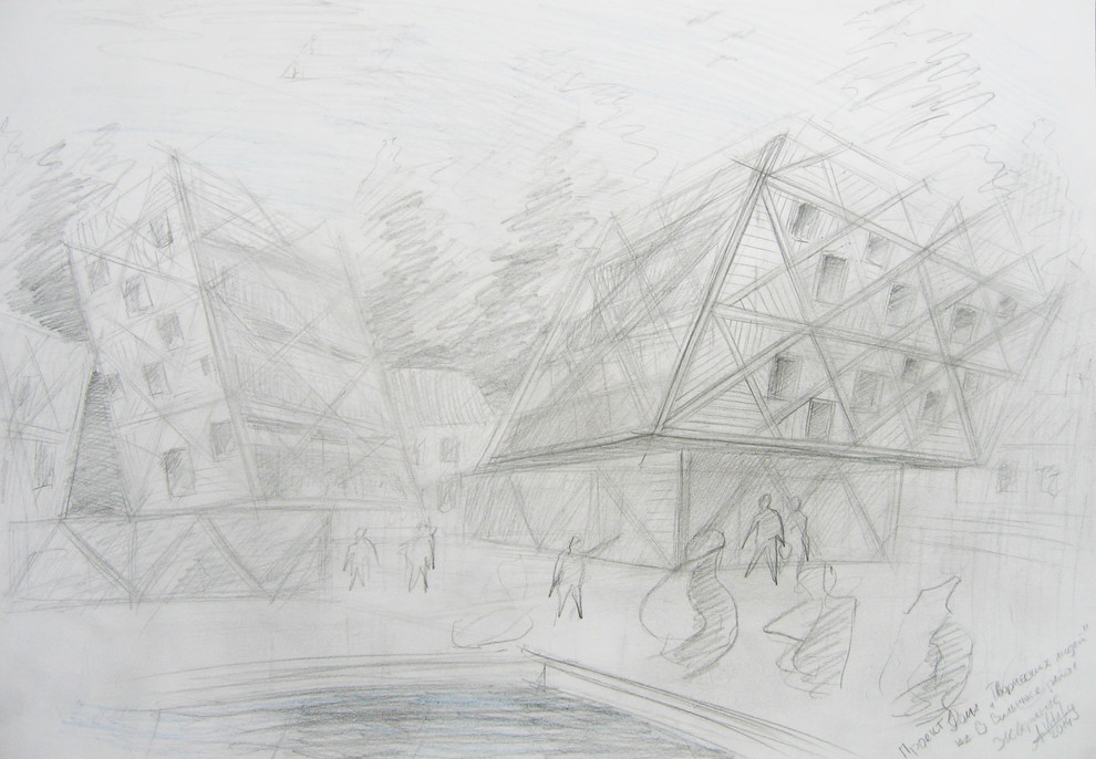 Размышление с карандашом - наброски, малоэтажные частные дома и таунхаусы