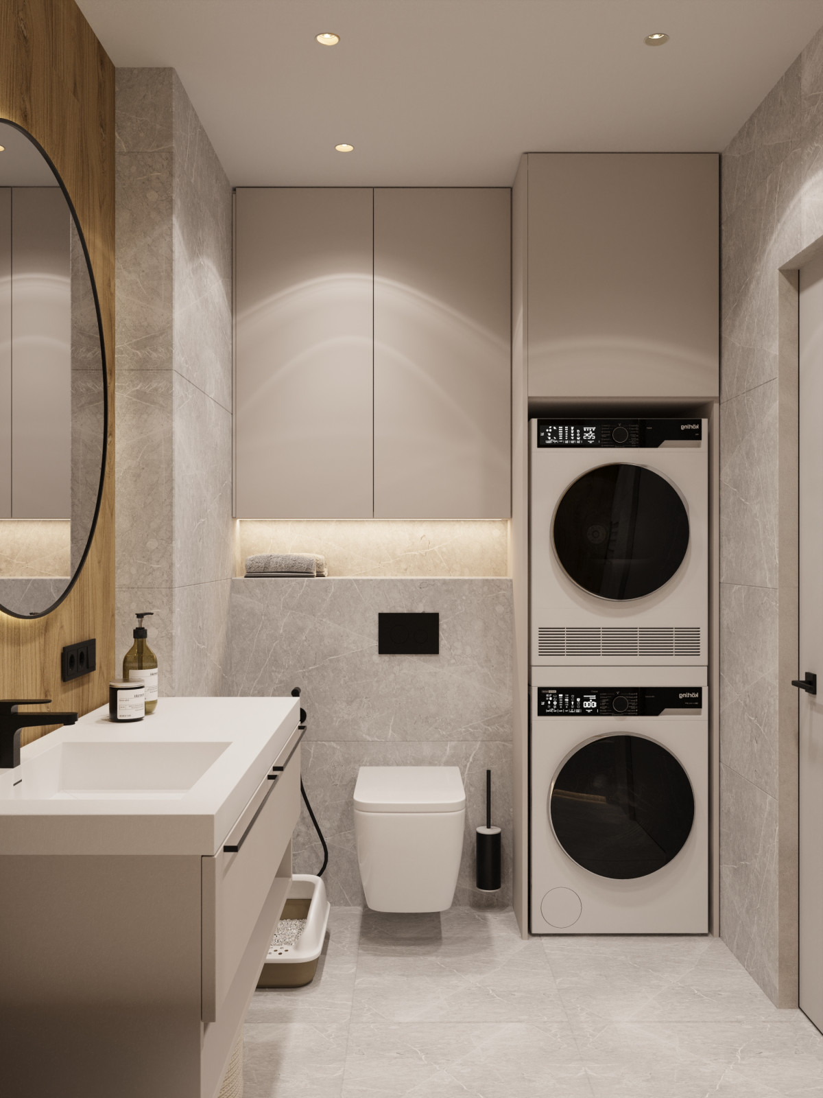 Дизайн интерьера санузла в квартире  ЖК "Брусника"