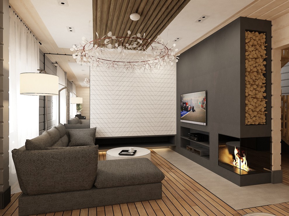 Загородный дом из оцилиндрованного бруса.