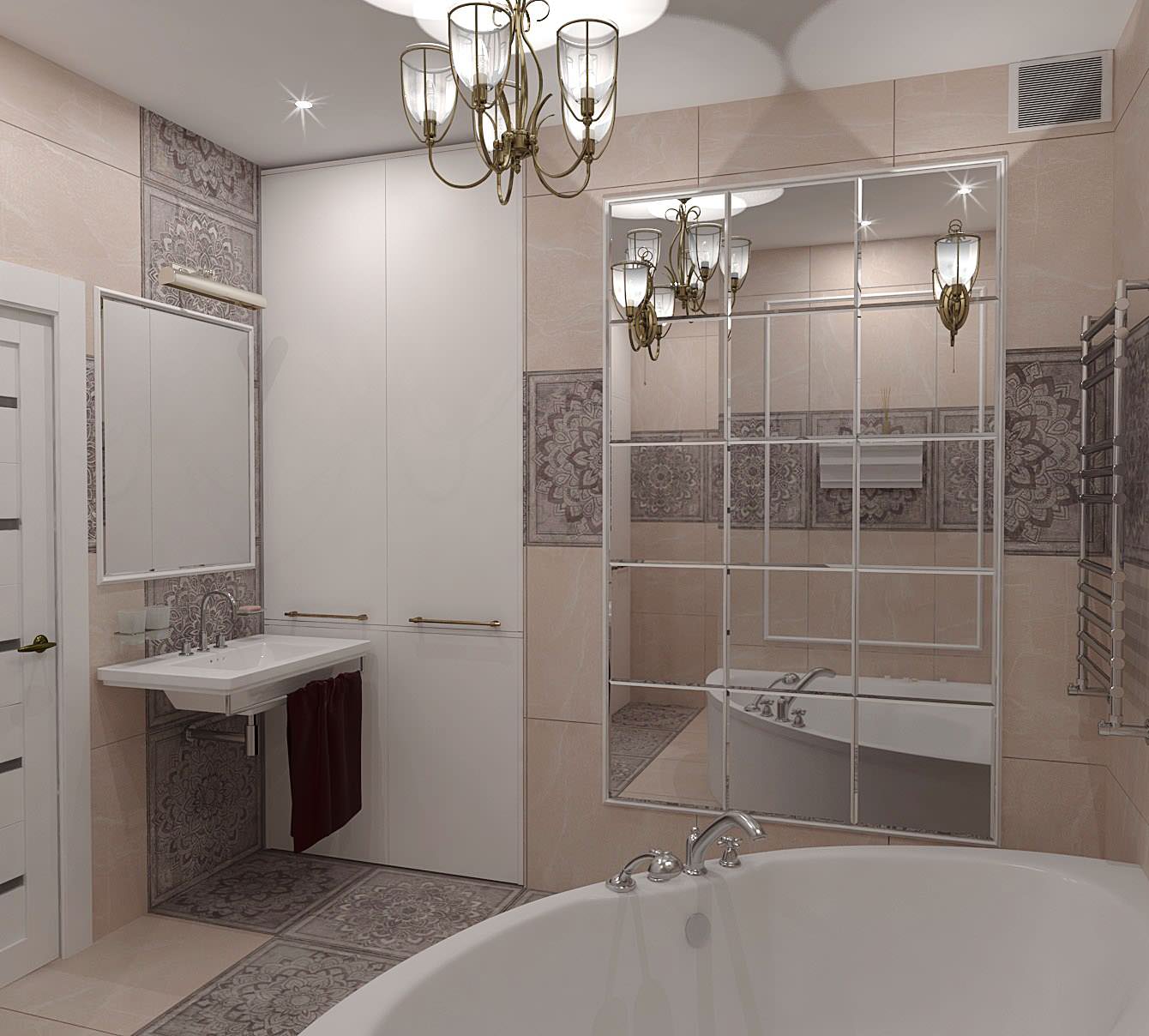 Квартира 40 м2 с элементами классики