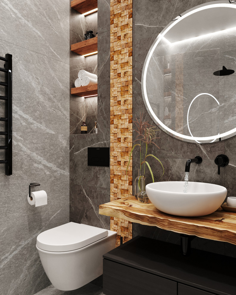 Трехкомнатная квартира для семьи из 4 человек с монохромным интерьером