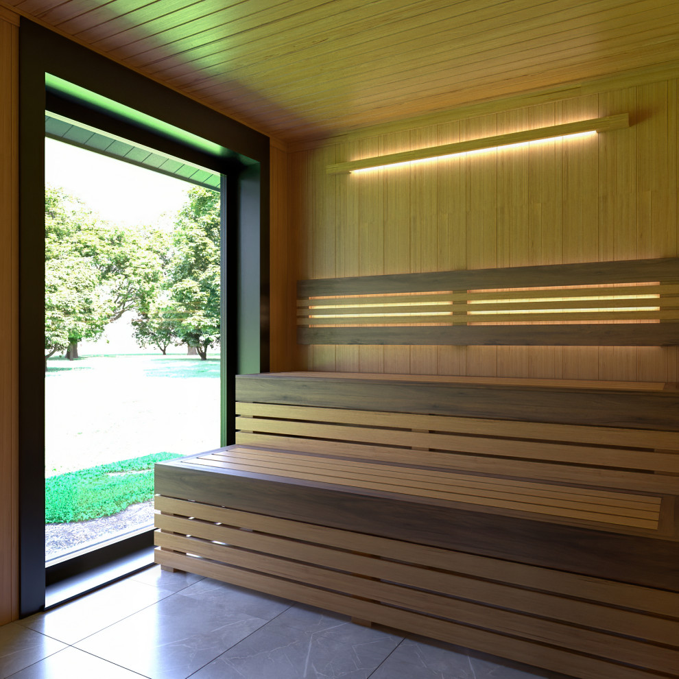 Уютная баня в современном исполнении