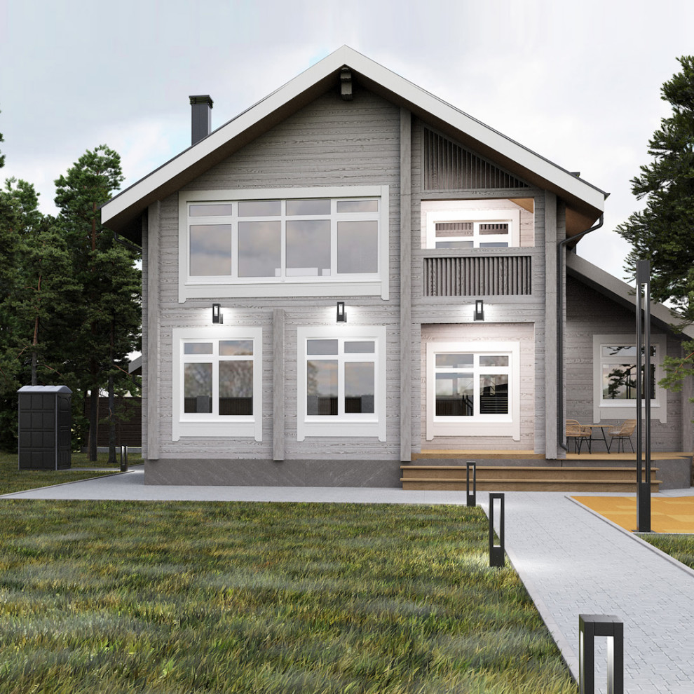 Обложка проекта: Дом из клееного бруса с двумя банями