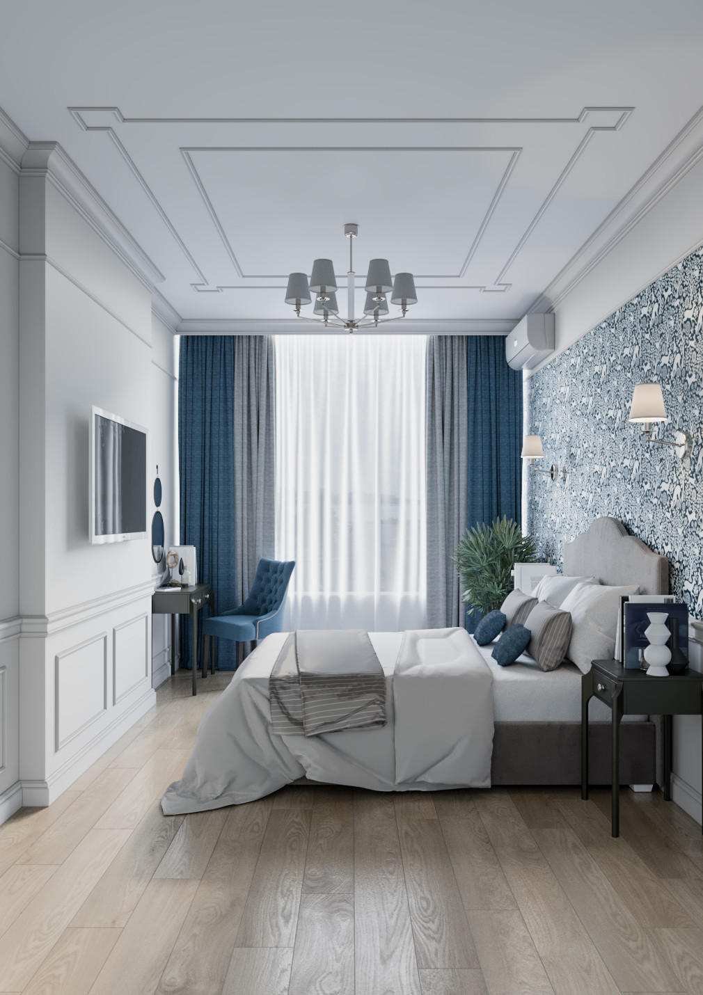 Дизайн квартиры неоклассике с элементами американской классики