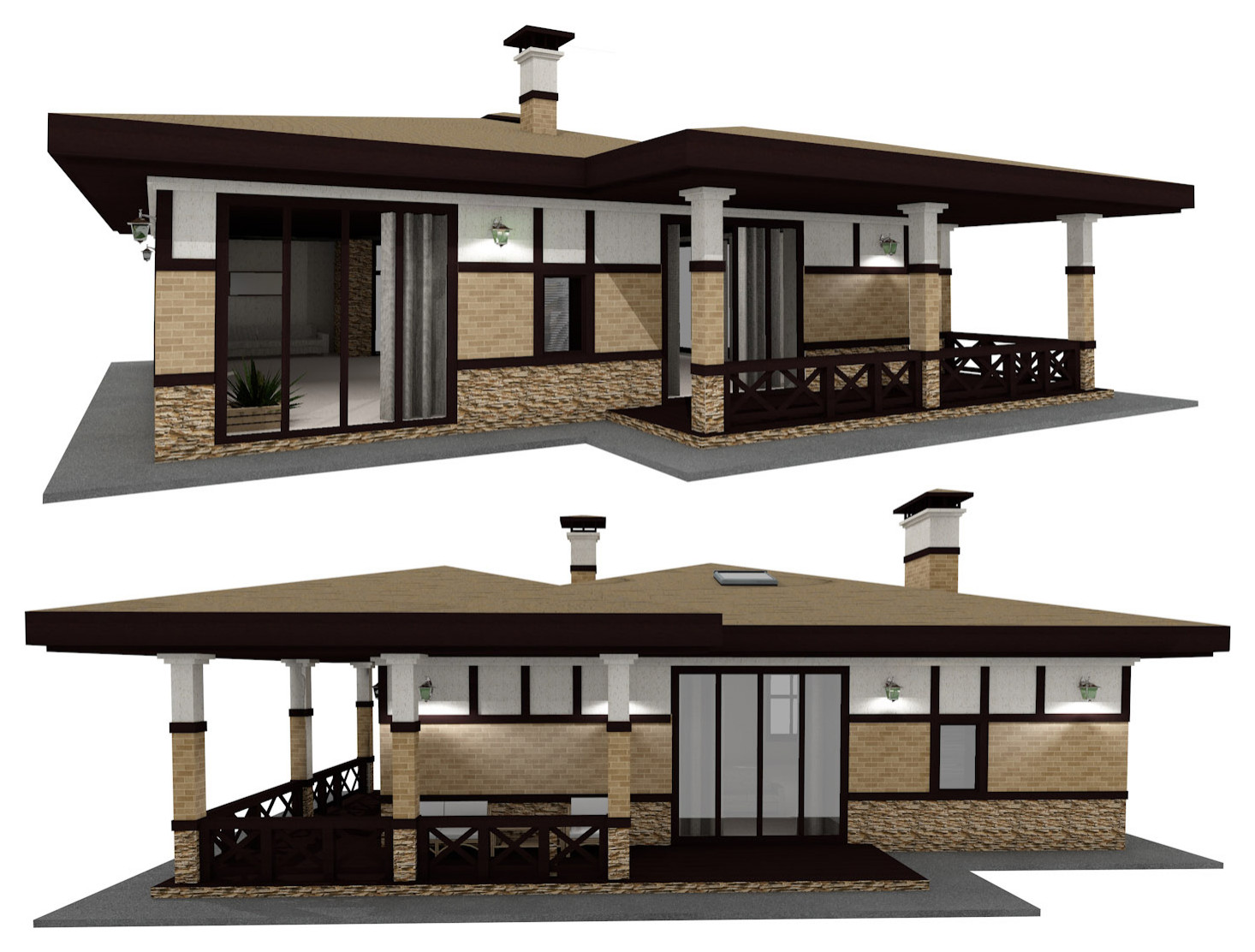 Обложка проекта: Одноэтажный дом площадью 127,5м2