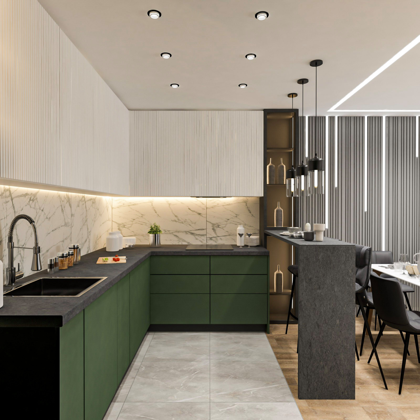 Дизайн-проект квартиры. 2022. Площадь 77,8 м.кв.