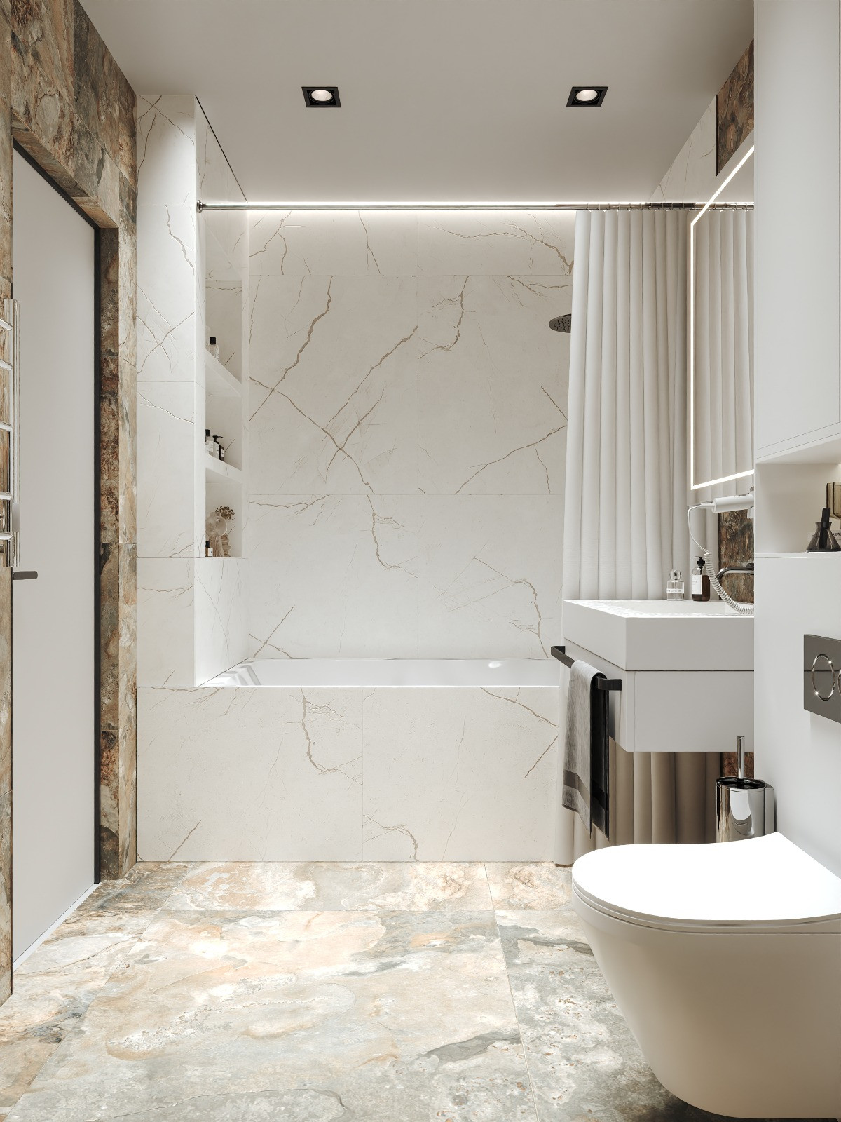 Светлая ванная комната