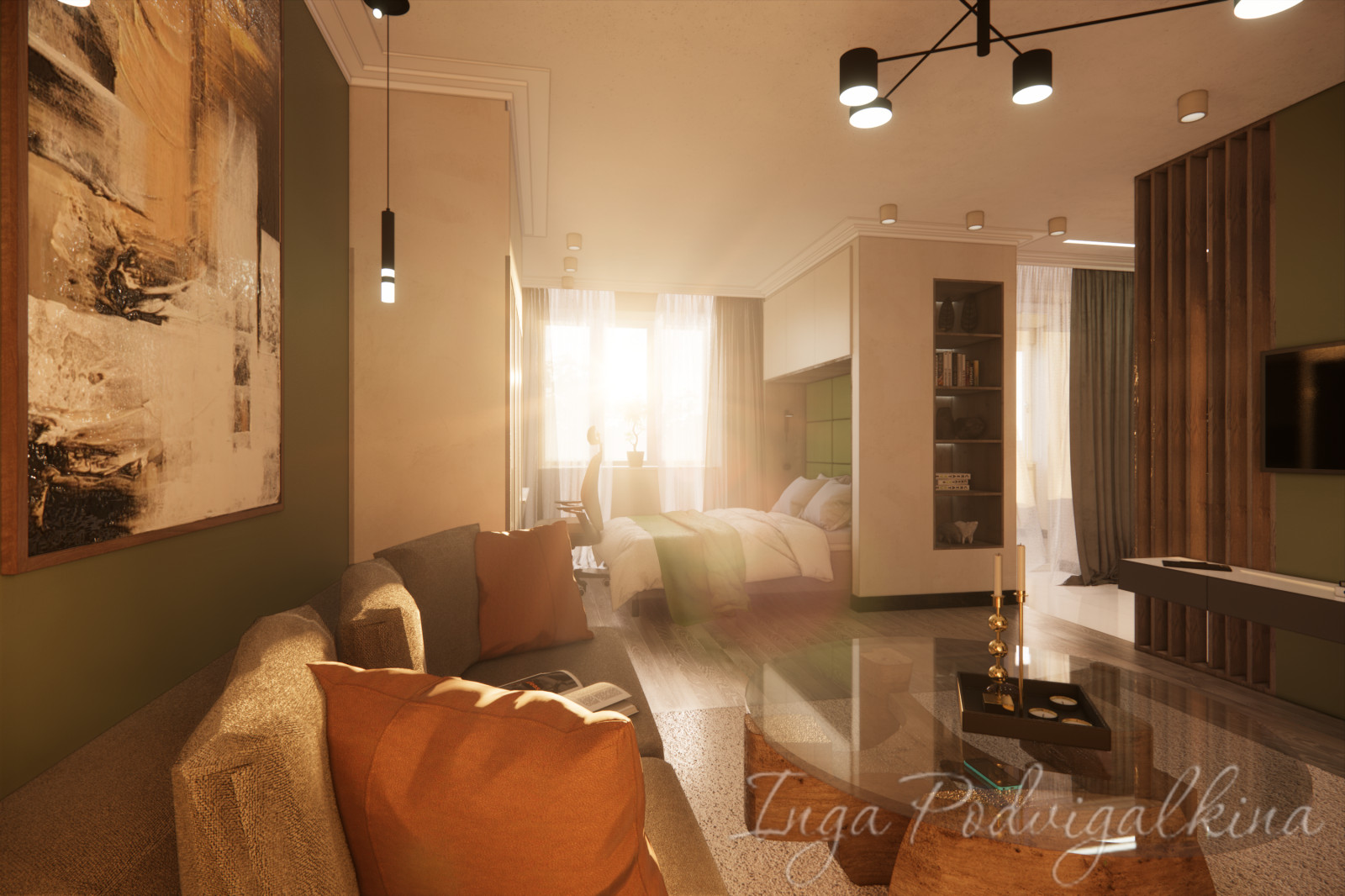 Студия в природных тонах