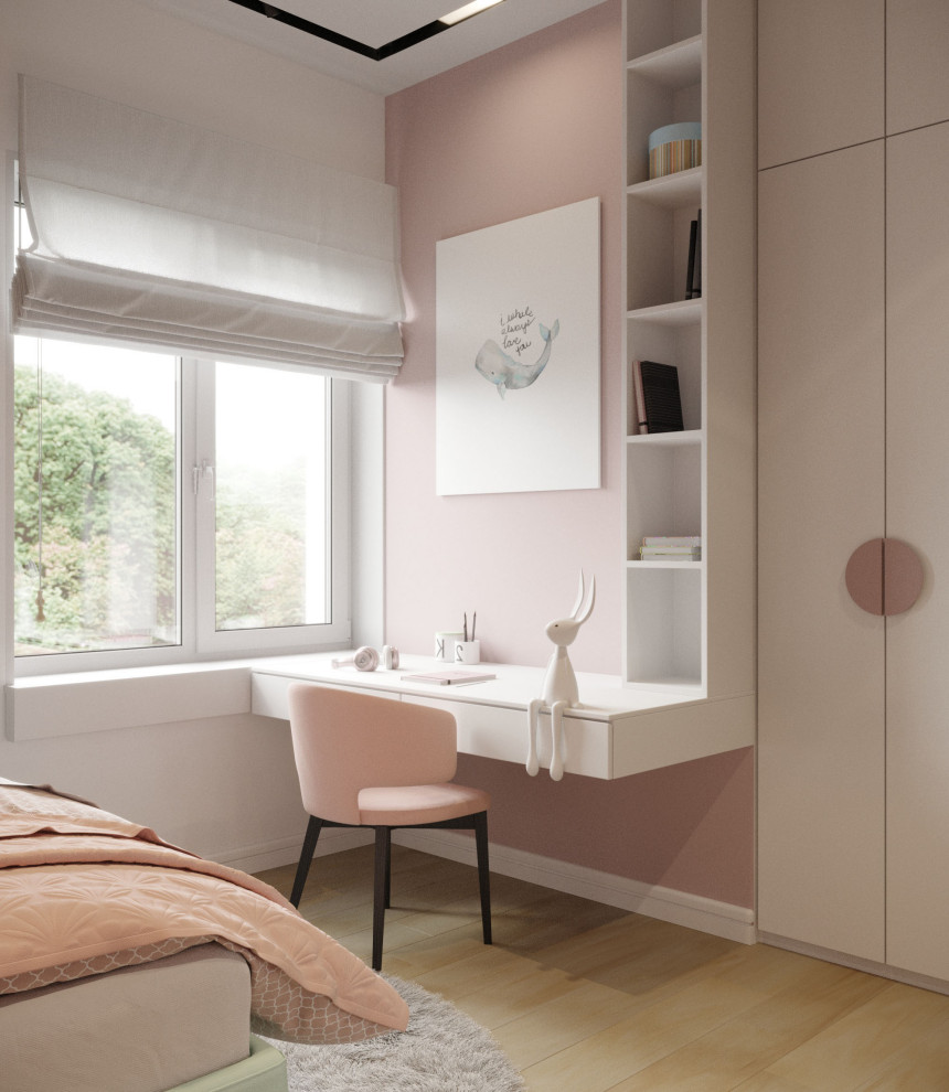 Детская спальня для девочки в проекте частного дома с. Рощино