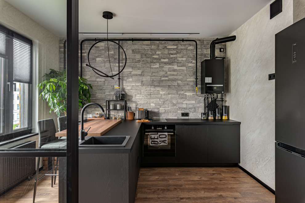 ЖК САМПО. 1-комнатная квартира в брутальном стиле, "от бетона" до заселения