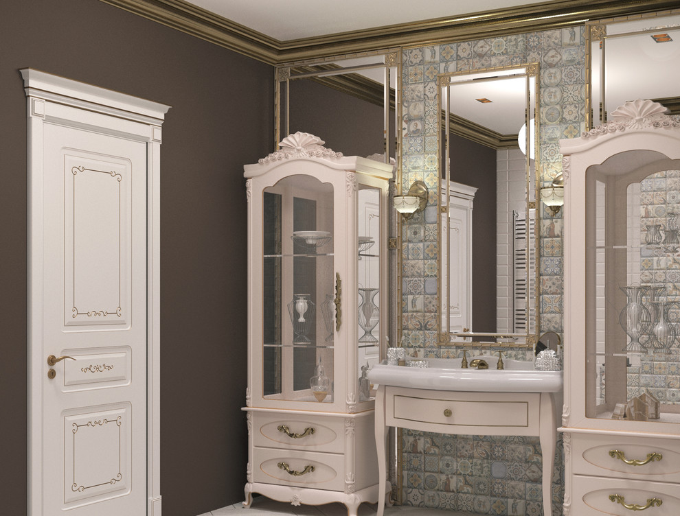 Проект ванной комнаты в современном классическом стиле
