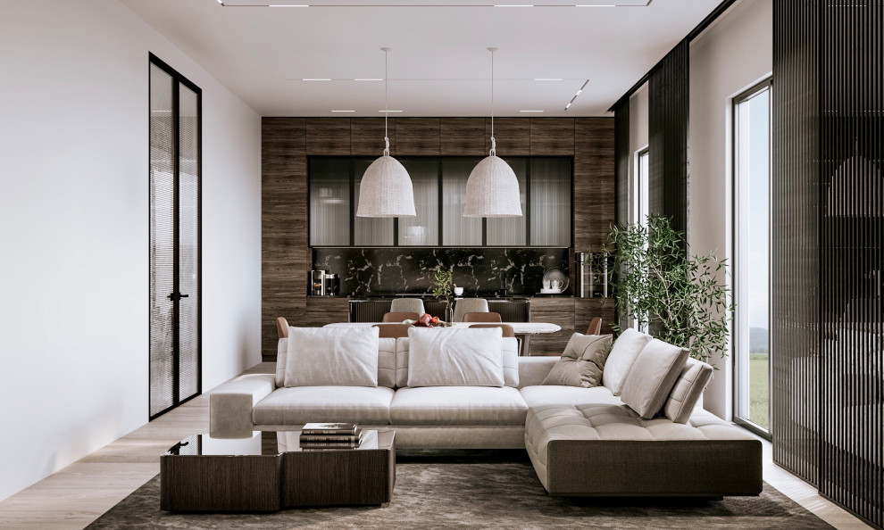 Обложка проекта: Дизайн-проект кухни-гостиной в частном доме, МО