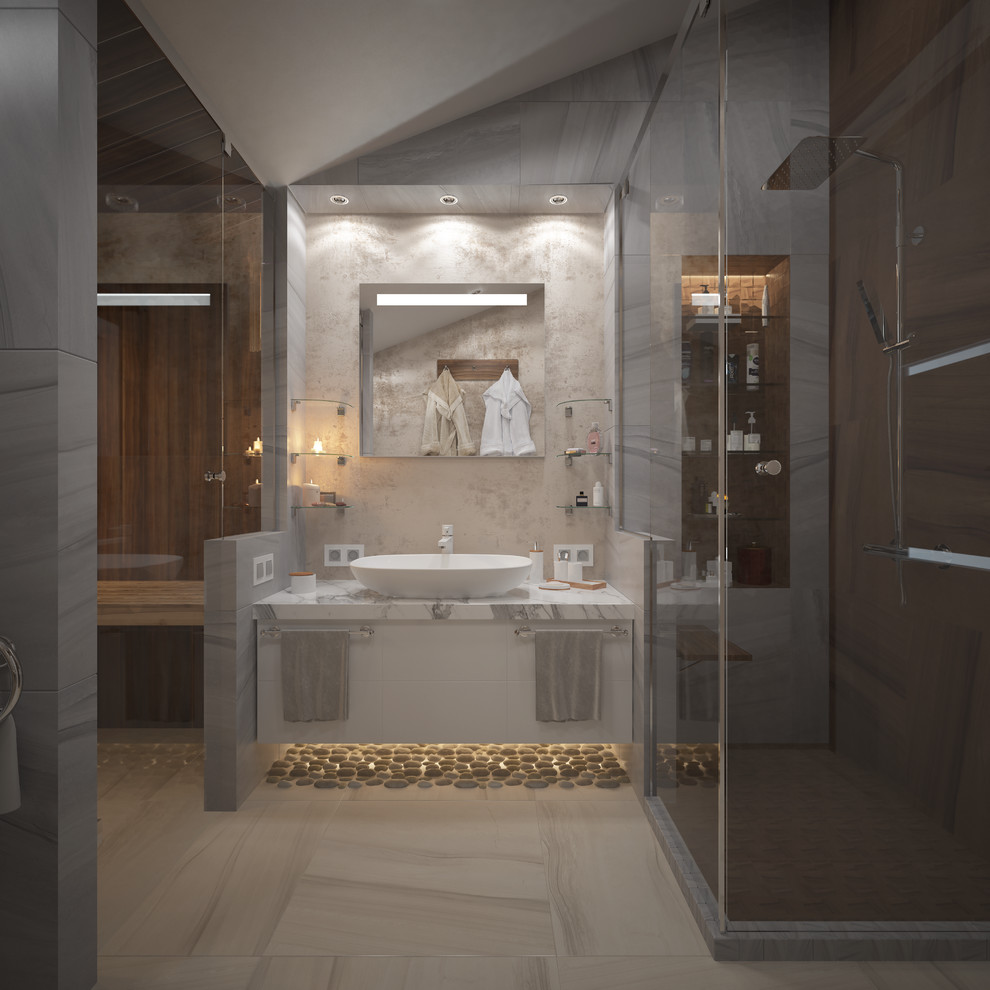 Ванная комната с мини-сауной