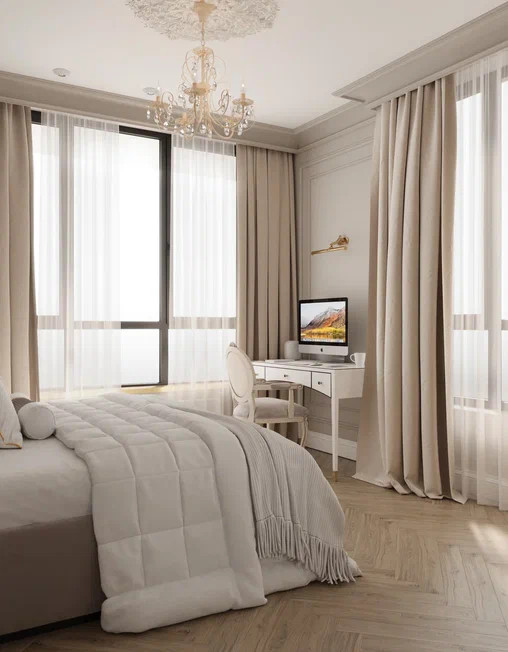 Светлая квартира 112,55 м² в современном стиле