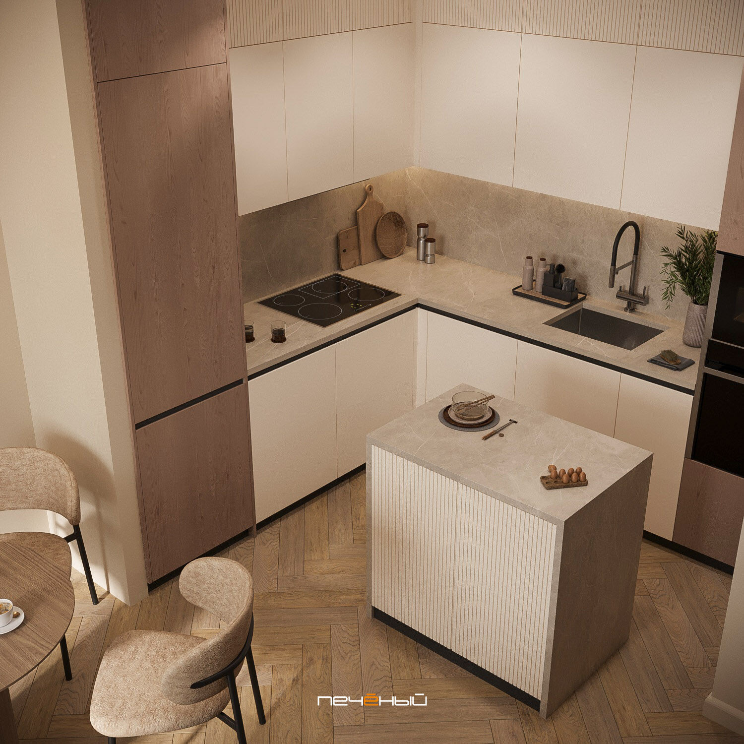 2025 Дизайн 1-комн. квартиры 44 м² в современном стиле, Москва, ЖК Vangarden