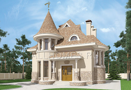 Обложка проекта: Проект красивого коттеджа с круглыми эркерами