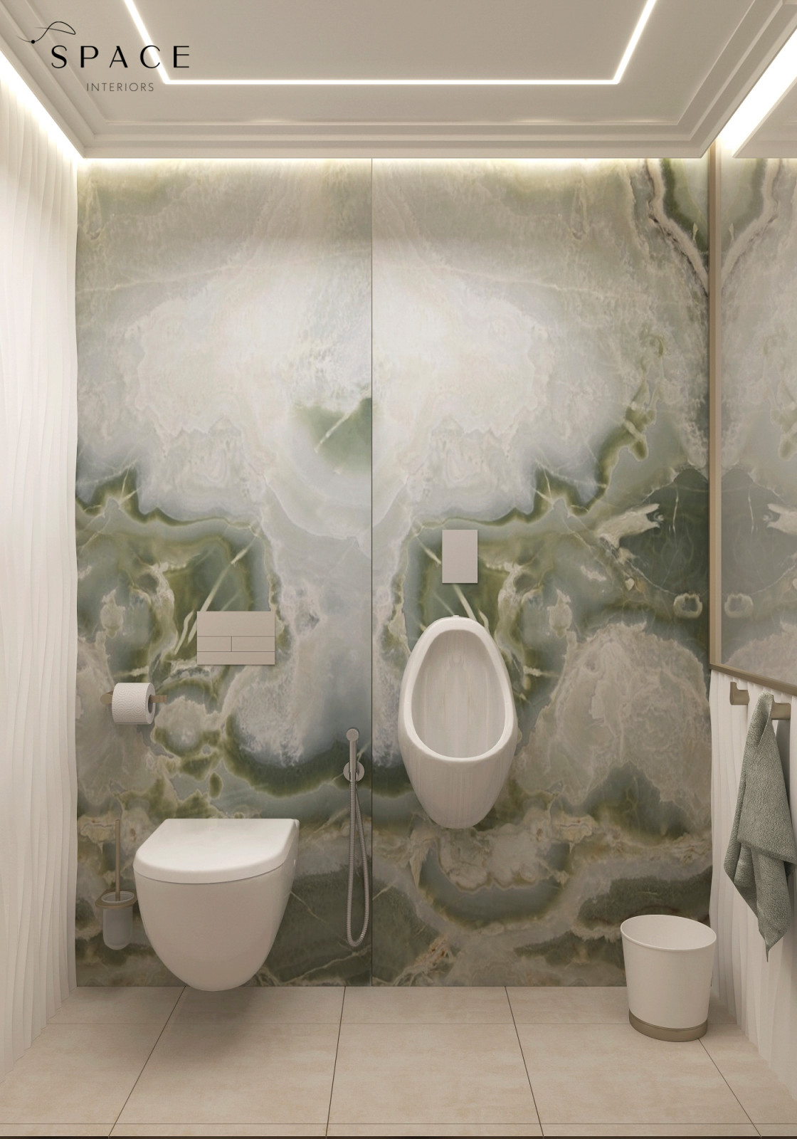 Санузел гостевой на цокольном этаже