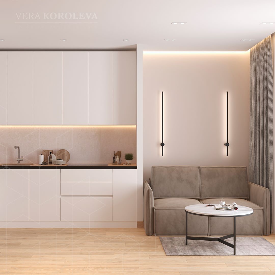 Дизайн-проект двухкомнатной  квартиры для семьи с детьми в ЖК "Модум"