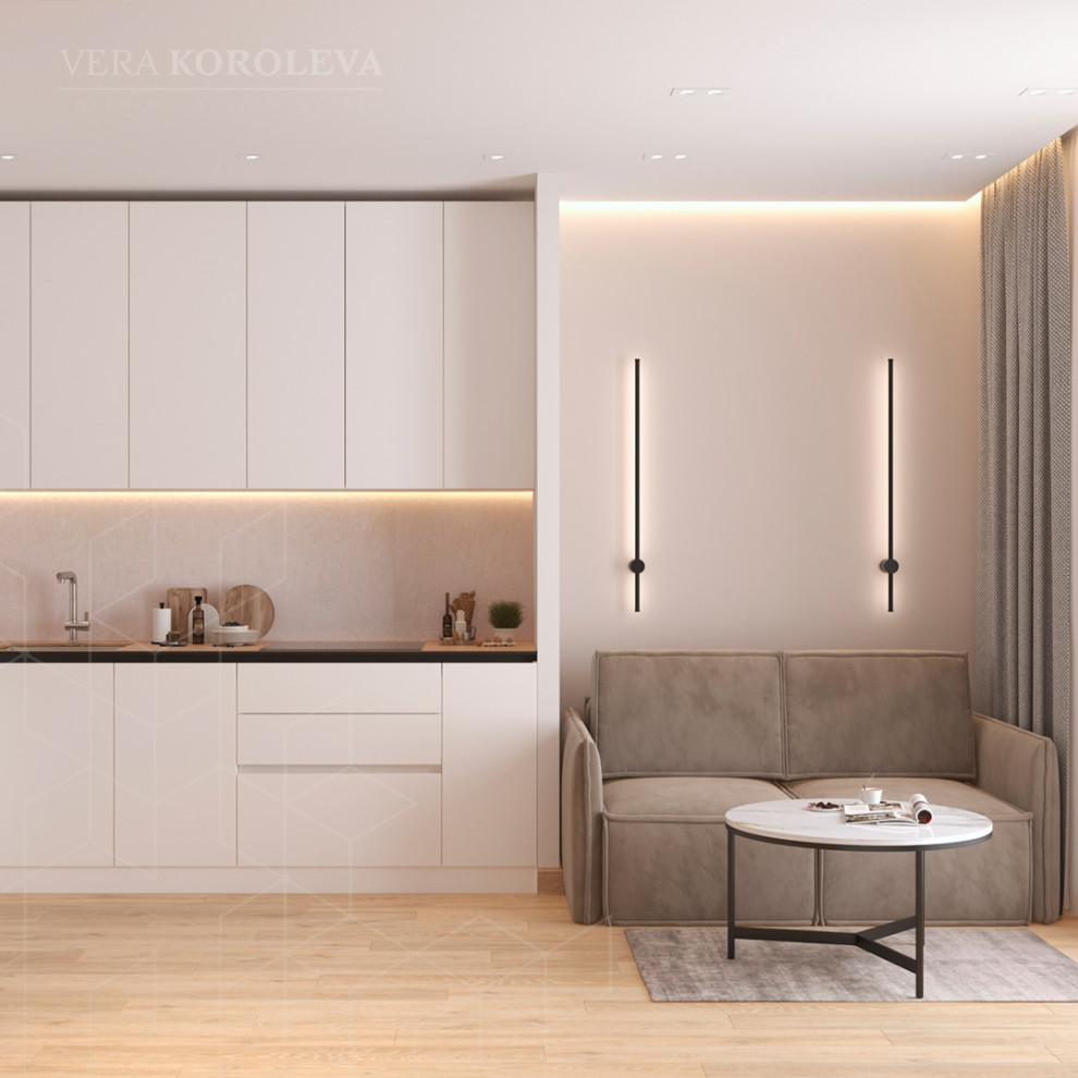 Дизайн-проект двухкомнатной квартиры для семьи с детьми в ЖК "Модум"